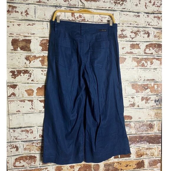 Anthropologie Level 99 Linen & Tencel Blend Wide Leg Capri Gauchos Pants - Picture 10 of 12
